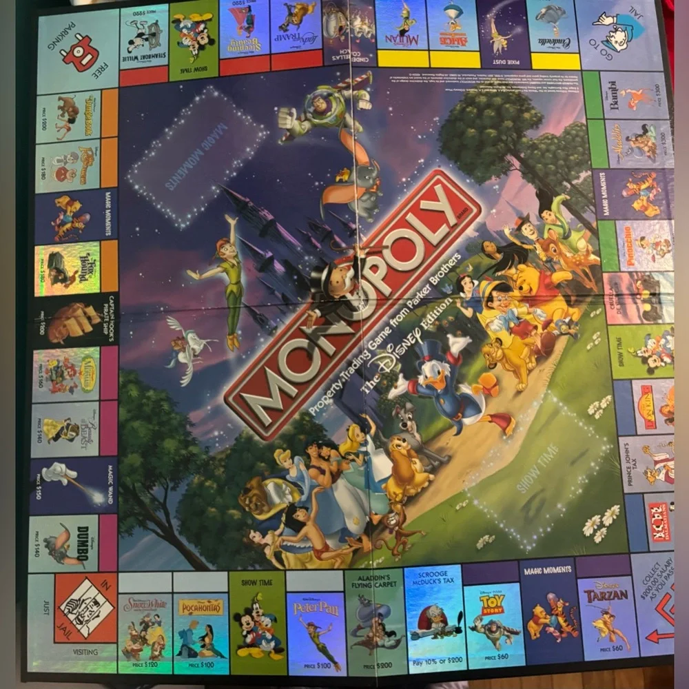 Vintage 2001 Disney Monopoly Parker‎ Brothers 8 Collectible Movers Castles